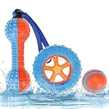 KOOLTAIL Floating Dog Toys,3 Pack TPR Water Pool Fetching Toy with Durable Rope for Small Medium Large Dogs,Bright Bumper Interactive Dog Chew Toys for Summer Outdoor Pool,Training&Teething