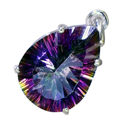 Pendentif en quartz mystique véritable et argent sterling pour la guérison