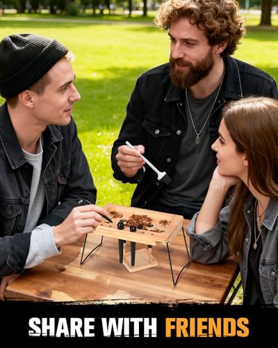 BS-VOG Wooden Rolling Tray with Cone Loader, Foldable Rolling Tray Set for King Size & 1 ¼ Size Pre Rolled Cone, Smoking Accessories Gift for Travel - Image 6