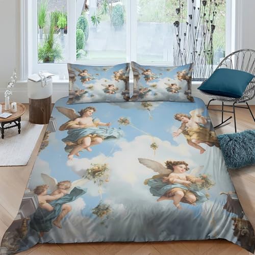 Housse de couette effet 3D martin-pêcheur parure de lit super king résistante - 4