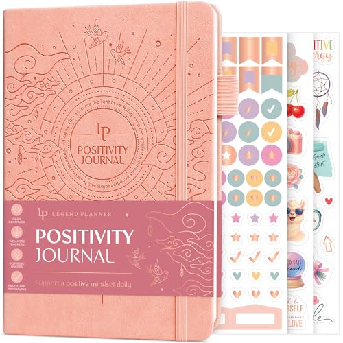Legend Positivity Journal with Prompts – Guided Daily Affirmation Journal for Women & Men – Mental Health, Gratitude & Reflection Diary (Light Pink)