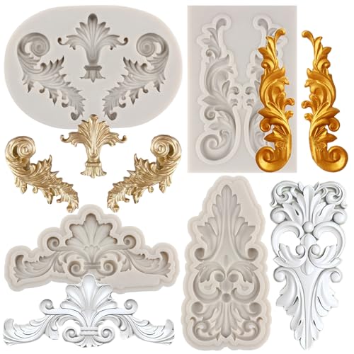 Mejores review On-line Moldes Cupcakes Decorativos para comprar hoy. 33 RFGHAC Molde Barroco Para Fondant Rizos Encaje Moldes De Silicona Molde De Filigrana Para Decoración De Bordes De Tartas Decoración De Cupcakes Arcilla Polimérica Pasta De Goma...