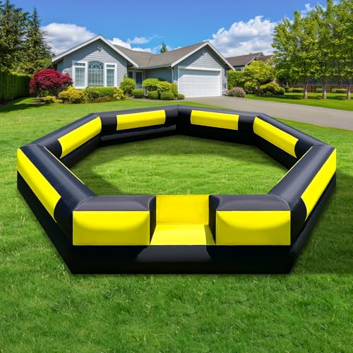 Piscina inflable de 15 pies con ventilador integrado, pozo deportivo portátil para juegos de pelota Gaga, actividades en el patio trasero