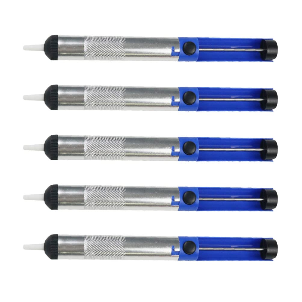 5pcs Suction Pump Solder Remover Removal Tool for Desoldering Hand Welding Tools Desoldering Removing Tool Soldering Sucker Pen Tin Sucker Solder Sucker Desoldering Pump