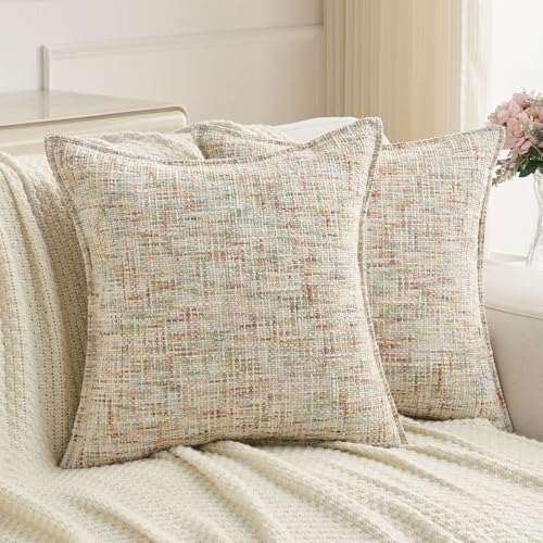 FUTEI Colorful Decorative Throw Pillow Covers 18x18 Inch Set of