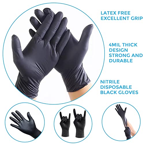Exam Grade 4.5 Mil Nitrile Gloves - 300 Count, Disposable Latex Free Black Gloves, Cleaning, Cooking, Medical Surgical Gloves (X-Large-Pack Of 300) #TOP2