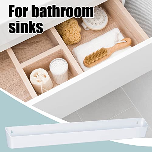 Image of Umigy 2 Pack 30 inch Kitchen Sink Tip Out Tray, False Drawer Front Flip Tray with Hinges & Clips, Sink Sponge Soap Organizer for Kitchen Bathroom, White