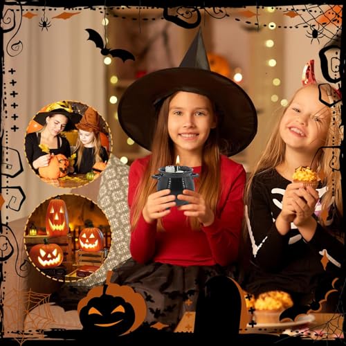 ハロウィンデコレーション - セラミック、ソイワックス、腹筋アロマセラピーウィッチポット | ハロウィンデコレーション香り付きキャンドル ホリデーセンターピース 瞑想 暖炉 マントルピース 寝室 バスルーム ダイニングテーブル パーティー キャンドル [5]