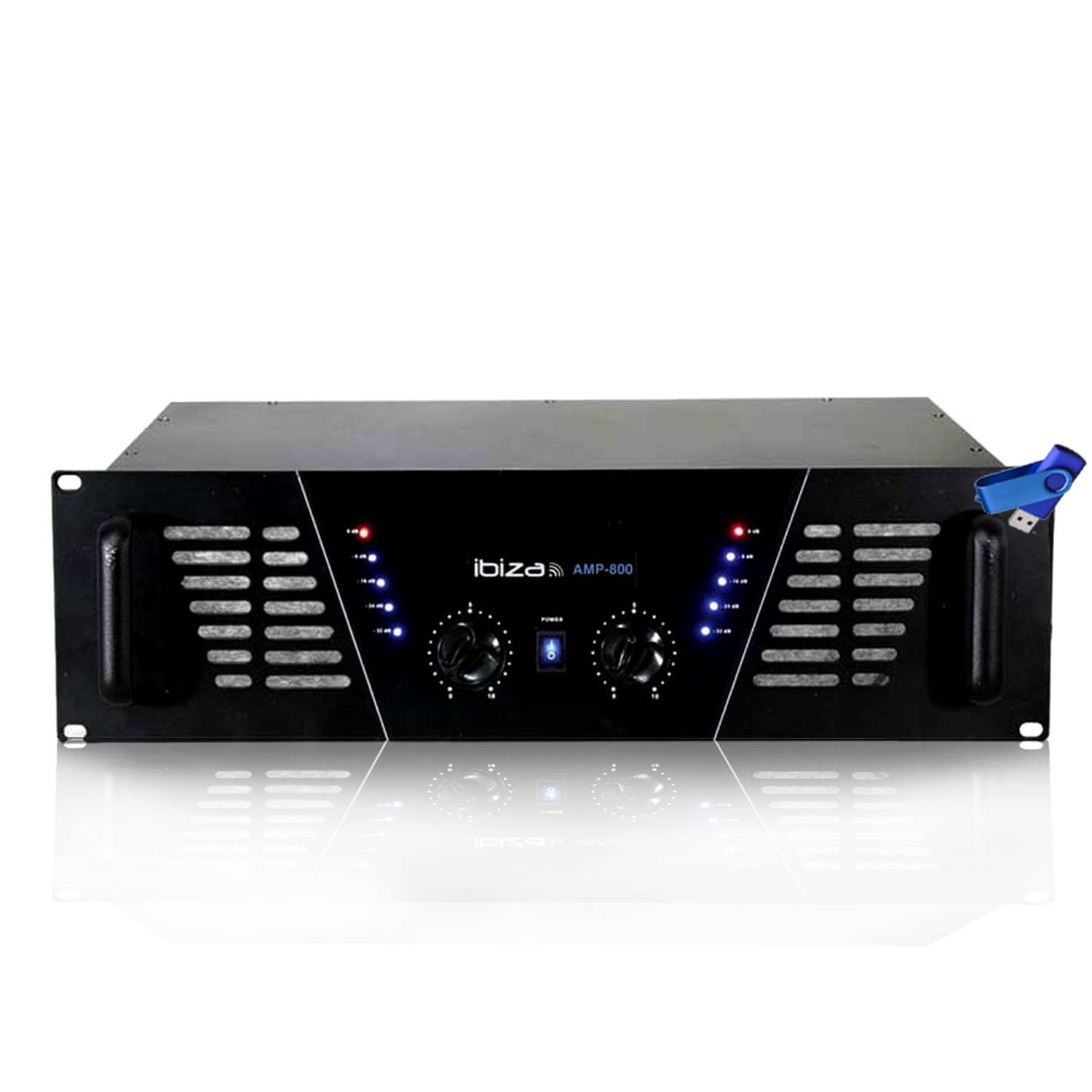 Amplificateur de Puissance Sono DJ 2 x 600W Max AMP-800+ clé USB 32gigas