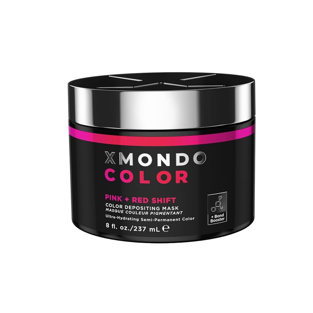 XMONDO Color Pink + Red Shade Shift Color Depositing Mask Infused with Bond Boosters & Hyaluronic Acid to Nourish, Revitalize & Repair, Vegan Formula, 8 Fl Oz 1-Pack