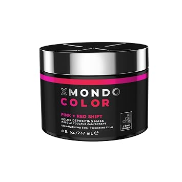 XMONDO Color Pink + Red Shade Shift Depositing Mask, Hair Dye, 8 Fl Oz | Semi-Permanent, Infused with Bond Booster & Hyaluronic Acid for Nourishment, Revitalization & Repair, Vegan Formula