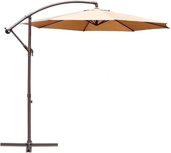 le papillon offset hanging patio umbrella Best Choice Products 10ft Outdoor Market w/ Easy Tilt Adjustment your guests Le Papillon 10-ft Offset Hanging