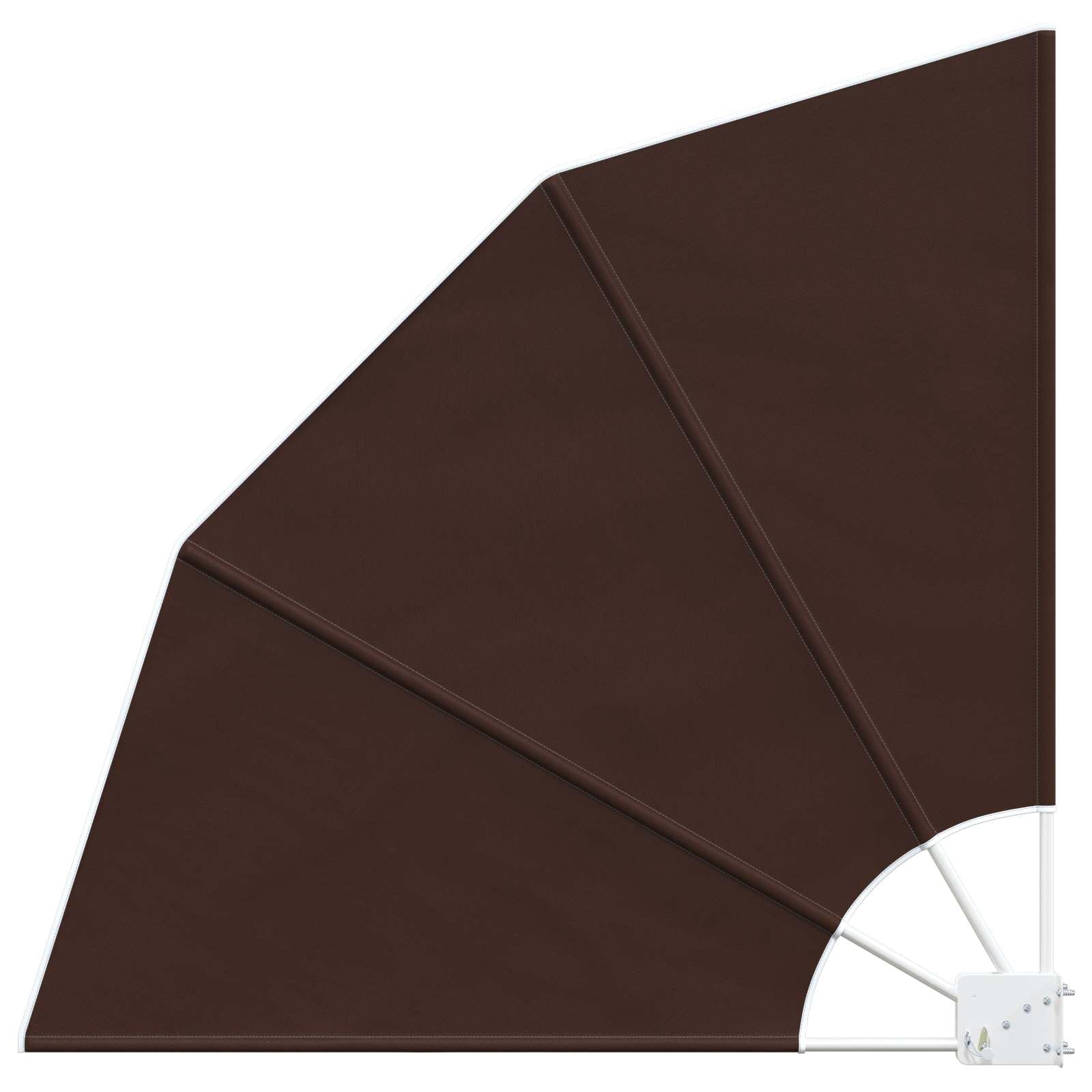 Frangivista per balcone, 140 x 140 cm, in poliestere, marrone, protezione UV, per terrazza e balcone, pieghevole, con robusto telaio in acciaio, per uso esterno su giardino, gazebo e tettoia
