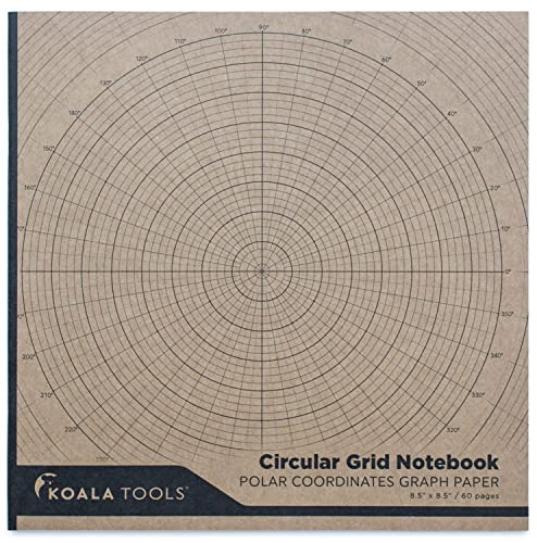 KOALA TOOLS - Circular Grid Sketchbook with Polar Coordinate Graph Paper, Polar Grid for Circular Designs, Mandala, and Geometric Patterns, 8.5 x 8.5 inches, 60 pages - Pack of 1 1 KOALA-TOOLS-Circular-Grid-Sketchbook-with-Polar-Coordinate-Graph-Paper-Polar-Grid-for-Circular-Designs-Mandala-and-Geometric-Patterns-85-x-85-inches-60-pages-Pack-of-1