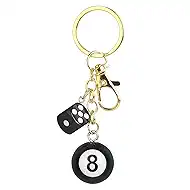 VICKHU 8 Ball Dice Charm Keychain Y2K Bag Charm, Metal Cherry Accessories for Purse Car Keys Phone Case for women and men