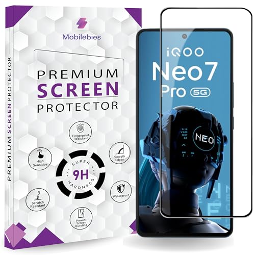 Image of Premium Tempered Glass Screen Protector Guard For iQOO Neo 7 / Neo 7 Pro (6.78 Inch, Pack of 1) |HD Clear Edge to Edge Coverage With Easy to installation kit