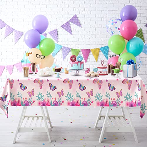 Decorlife 2 Pack Butterfly Tablecloths, 108 X 54 Inch, Waterproof And Durable Butterfly Table Cover For Butterfly Birthday Decorations #TOP3