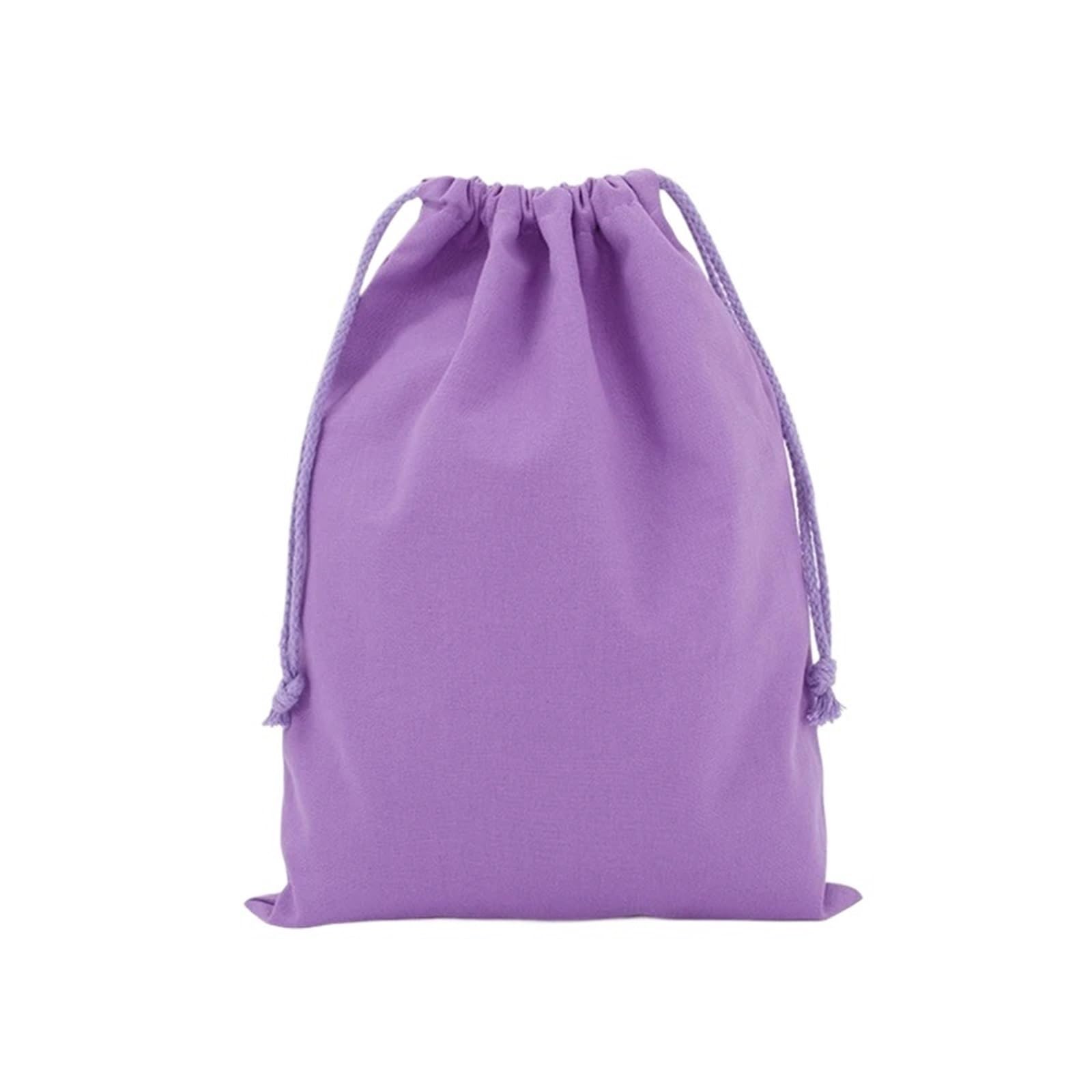 Linen Burlap Bag, Hessian Sack Drawstring Bags Multicolor Multiple Sizes(Purple,7x10cm)