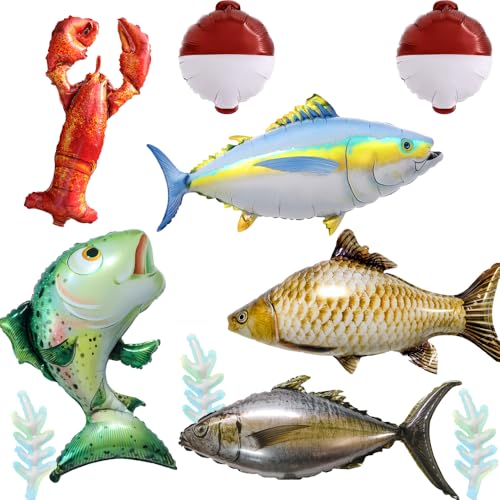 Ballon saumon et thon à l'hélium avec valve étanche pour fête marine