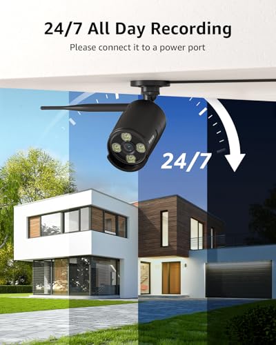 Image of ANNKE 2-Pack Add-on Security Camera System, 5MP Outdoor Wireless Bullet Cameras, Color Night Vision, Two-Way Audio, Metal Housing, Weatherproof