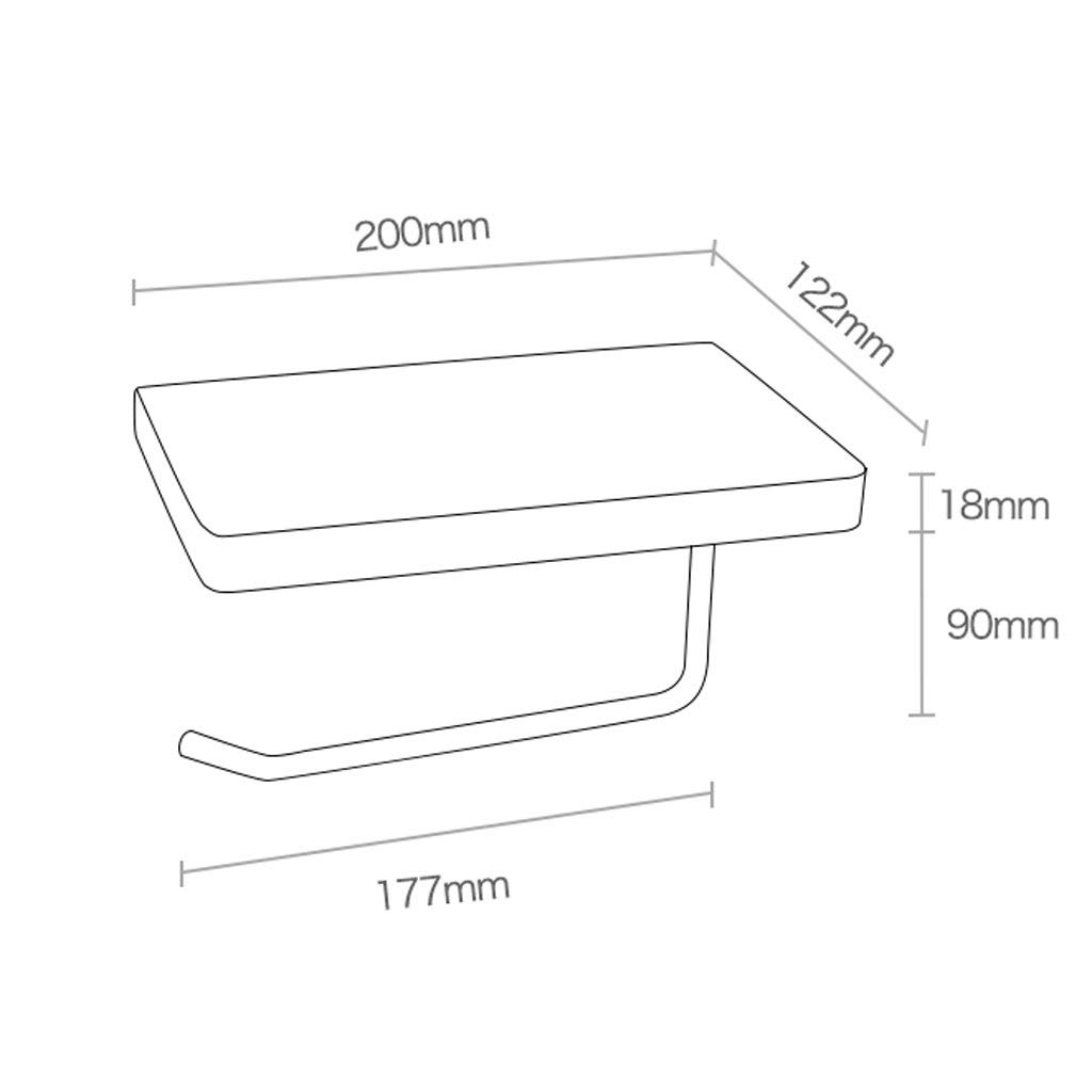 XYNSNDB NEECS Soporte de Papel higiénico de Madera Estante para teléfono Portarrollos de Papel, Estante de Almacenamiento de Montaje en Pared de latón Macizo (Color: B)