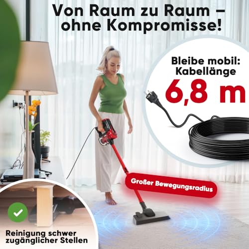Clatronic® 2in1 Staubsauger und Handstaubsauger mit 6,8m Kabel | Starke Saugleistung | für Auto und Haushalt | Staubsauger beutellos | Staubsauger ohne Beutel | Auto Staubsauger stark | BS 1314