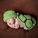 BLUETOP Cute Newborn Photography Outfits Boys Girls Baby Costume Set, Handmade Knitted Outfits for Boys Girls Photography Infant Toad Baby Turtle Costume With Hat Cap (0-6 Months)