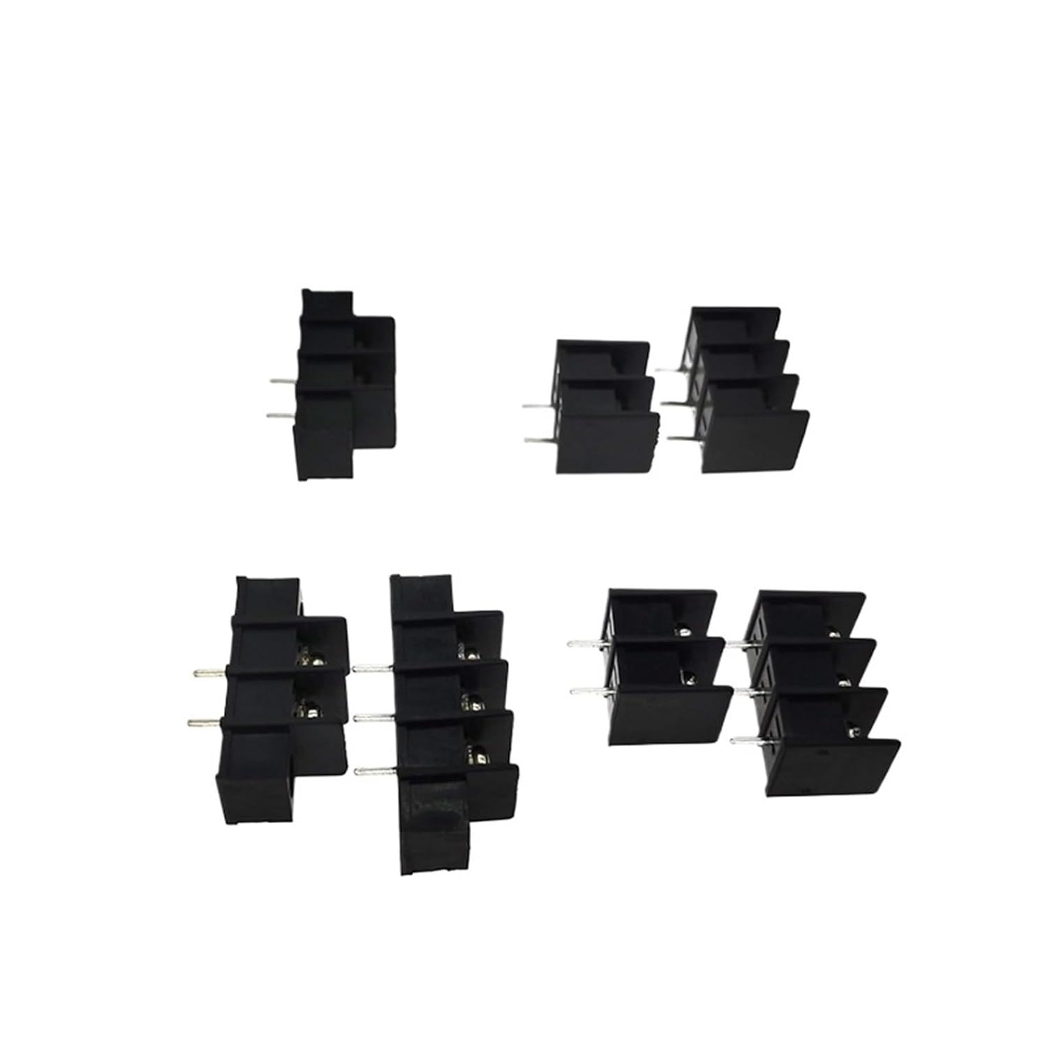 30Pcs Barrier Screw PCB Terminal Block Pitch 7.62mm Morsettiera Straight 2P 3P Wire Connector Cable 22-14AWG 2.5mm2 15A(WJ25S-B,3P)