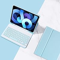 Vista 17 de Funda con teclado para iPad de 6ª y 5ª generación, iPad Pro 9.7, iPad Air 2, iPad Air 1, funda delgada con bonito teclado de color, funda de teclado