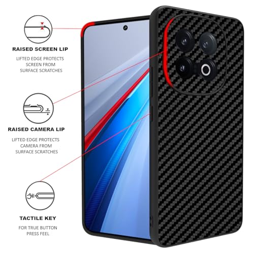 Image of RIGGEAR Sleek Back Cover Case Compatible with iQOO 13 5G (TPU+PC | Black CF | Camera Covered)
