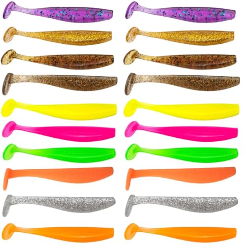Kit 30 Isca Artificial Soft Shad 6cm ou 9cm Silicone Macia Para Pesca de Tucunaré Robalo Traíra (Variadas, 6cm)