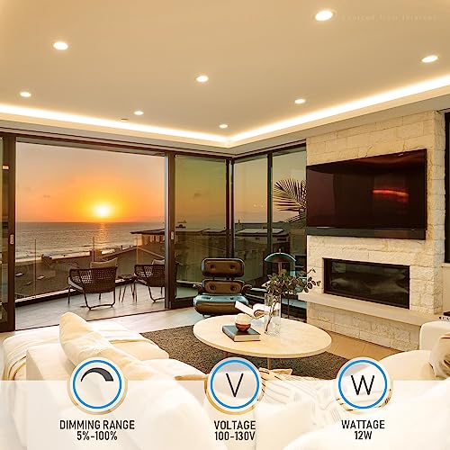 TORCHSTAR 16-Pack Ultra-Thin LED Recessed Lighting 6 Inch 5CCT with Junction Box, Aluminum, 2700K-5000K Selectable, 12W Dimmable Slim LED Downlight, 1000LM High Brightness, ETL & Energy Star