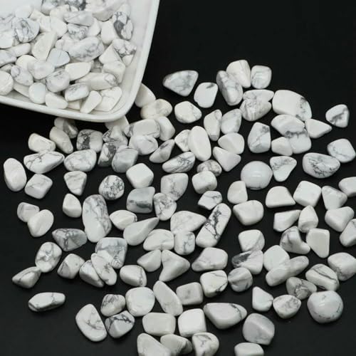 Piedras naturales, grava, cristales, cuarzo, minerales, curación Reiki, ágata pulida, espécimen, piedras preciosas, decoración para acuarios, manualidades, turquesa blanca, 100 g