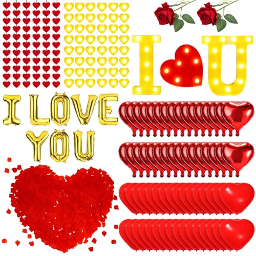 MUDEREK Happy Anniversary Valentines Day Decorations, Romantic Special Night Decor,