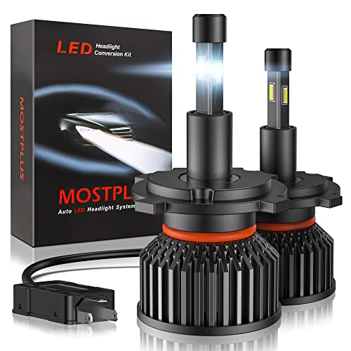 MOSTPLUS LED Headlight H4 9003 Hi low Bulb 100W 13000LM TX1860 Chip 6000K White One Pair