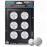 NICEBATT Cr2450 3V Lithium Battery 6 Pack, Long Lasting Power for Key Fob,Door Sensor, Security System and More 2450 Batteries