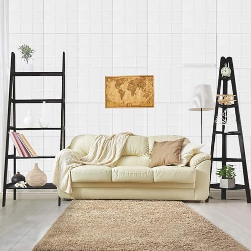 3D Tapete Wandpaneele Selbstklebend Ziegel,3D Ziegel Tapete,Steinoptik Tapete Wasserdicht Wandaufkleber,10 Stücke 30 * 30CM,DIY Wandtapete,Geeignet für Schlafzimmer,Wohnzimmer (Weiß-03, 30x30)