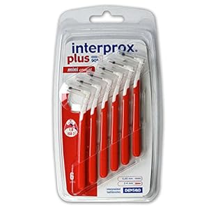 3x Interprox plus interdentale borstels rood mini conical verpakking van 6 (3x 6-pack)