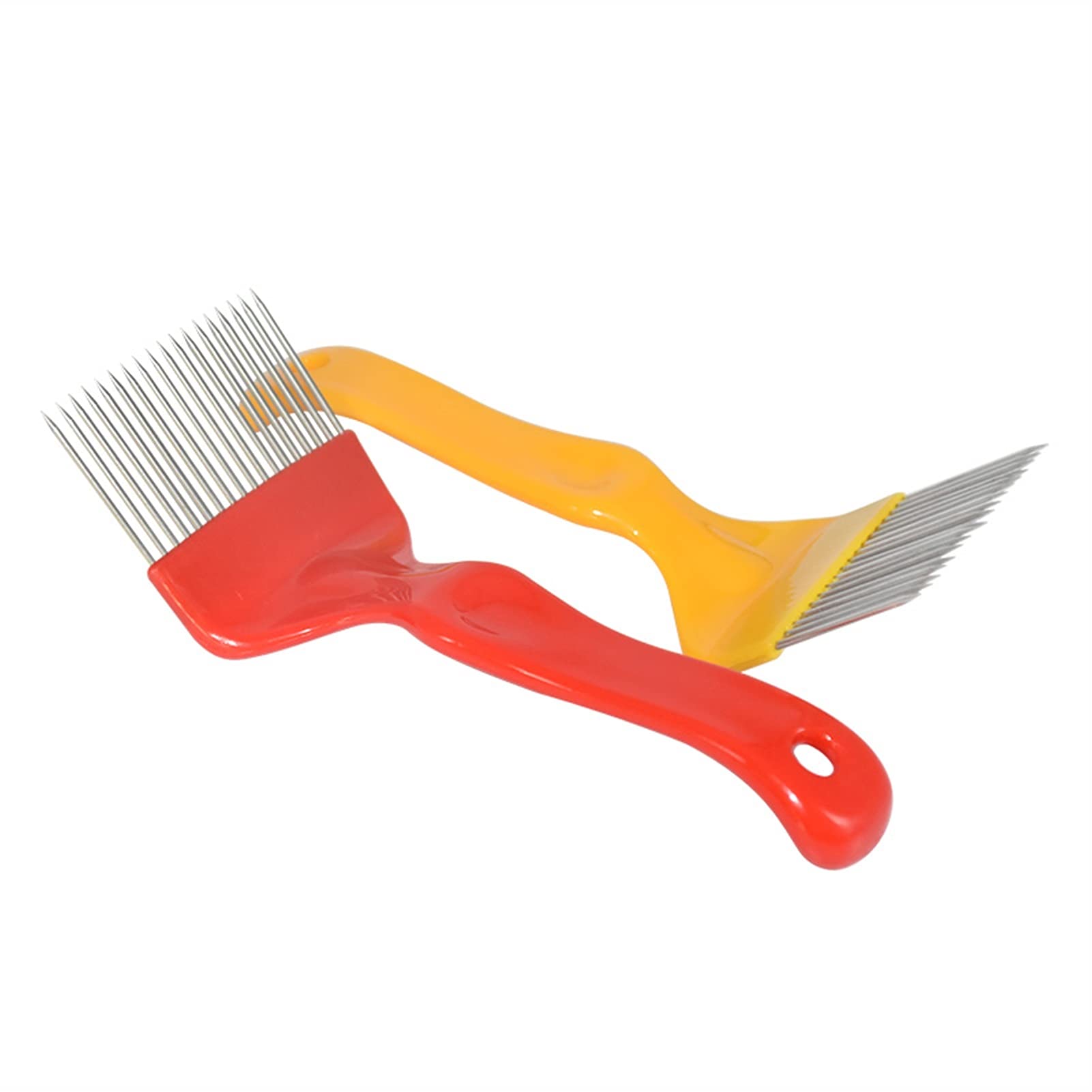Imkerei-Handschuhe, 5 Stück, 18-polig, Edelstahlzinken, Entdeckelungsgabel, Honigschneider, Imkerei-Werkzeuge, Ausrüstung, Honigwabenschaber, Gabel (Farbe: Rot)