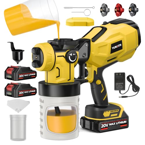 YUNXITR 1200W HVLP Paint Sprayer with 2x2000mAh Batteries