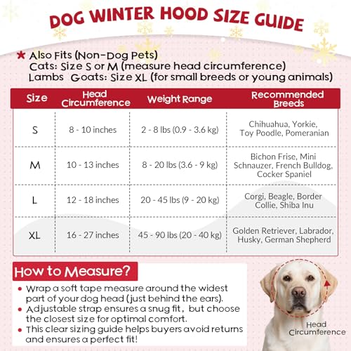 Capuche XL pour chien de qualité supérieure bonnet polaire extra chaud