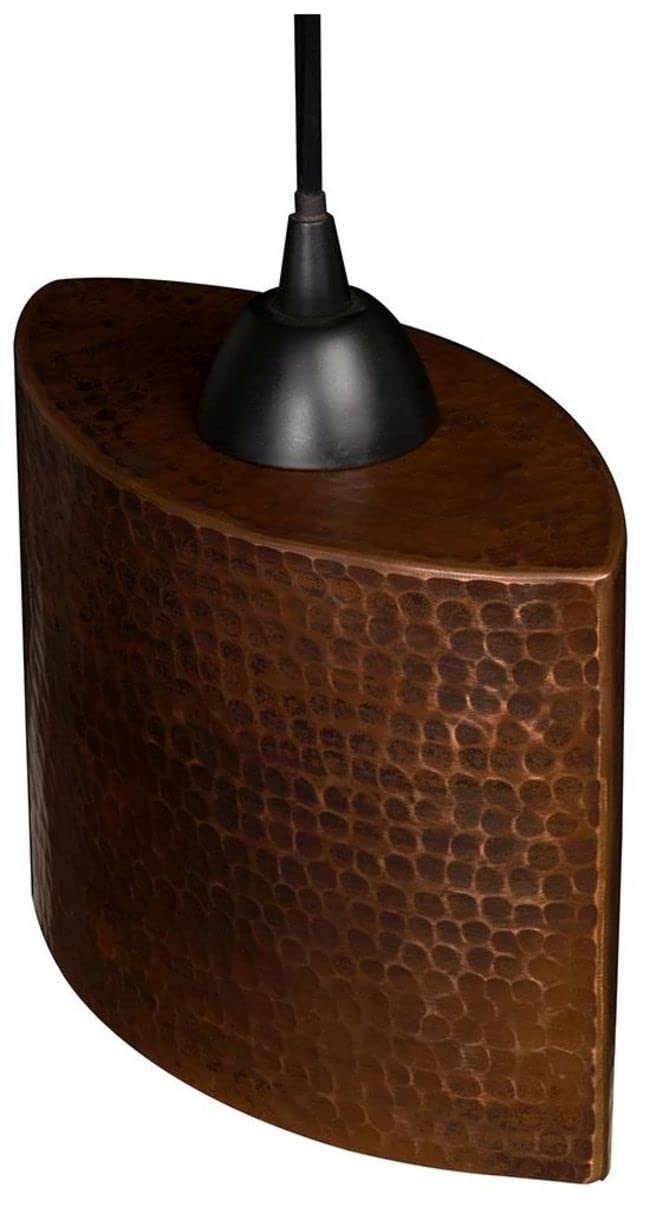 Premier Copper Products - Lámpara de techo colgante ovalada de cobre martillado a mano, 20,3 cm