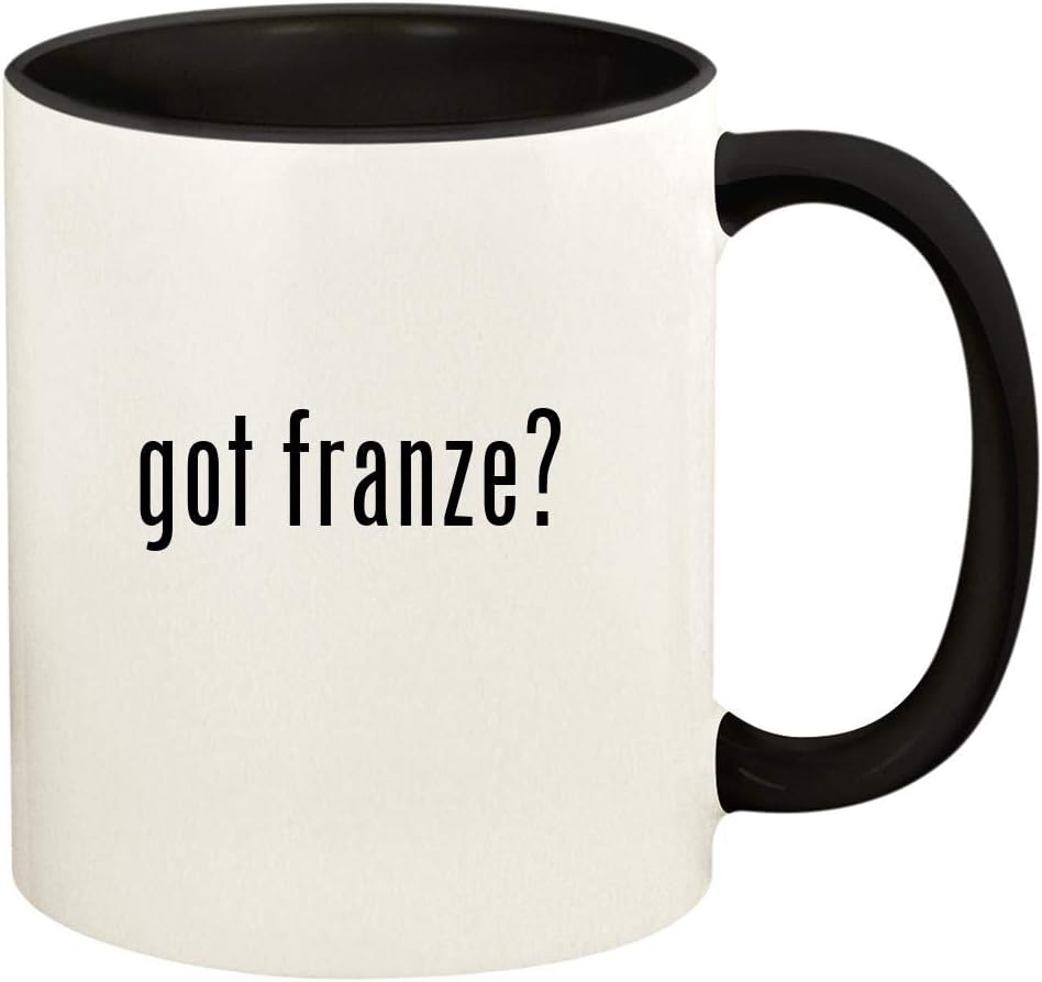 Knick Knack Gifts got franze? - 11oz Ceramic Colored Handle and Inside Coffee Mug Cup, Black