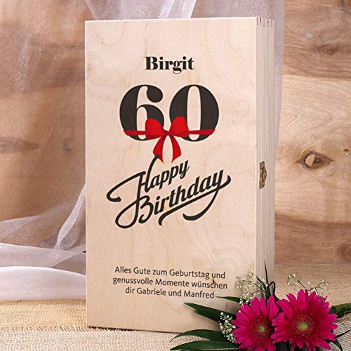 Herz & Heim® Bree Wein-Präsent mit graviertem Weinglas und Bree Wein zur Auswahl in Geschenkkiste zum 60. Geburtstag… - Image 5