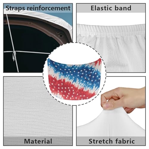 Image of American Flag Automotive Vehicle Hood Cover Flag Elastic Washable Vehicle Front Engine Hood Cover Wrap Car Accessories Compatible with Sedan SUV Trucks
