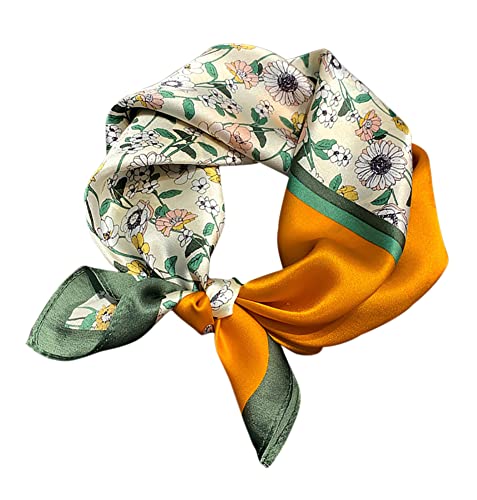 [Euyqs] レディース スカーフ 100% シルク制服用オフィススカーフ ハンカチ (#40 オレンジ)