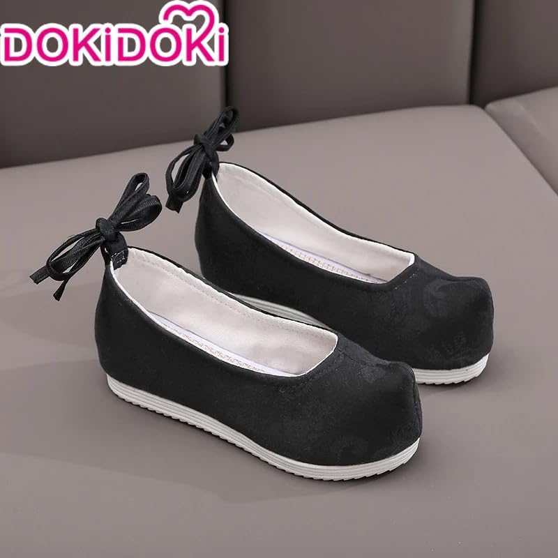 KIRA KIRA The Apothecary Diaries Jinshi Cosplay Shoes Embroidered Jinshi Cosplay Flat Black Hanfu Shoes Slip on