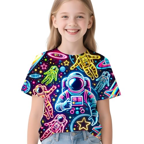 Image of Kids Neon Tie Dye Shirt for Boys Girls Tie-Dye T-Shirt Hippes Tshirt Senior Children Tee Size 6-16 Years Age