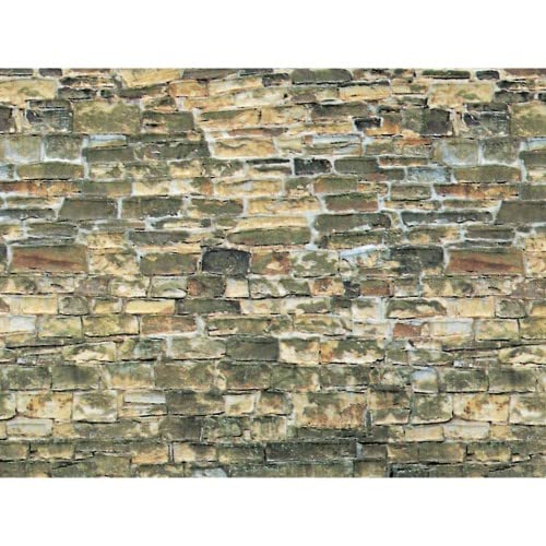 46043 H0 Mauerplatte Naturstein braun, 25 x 12,5 cm (10 Stück)
