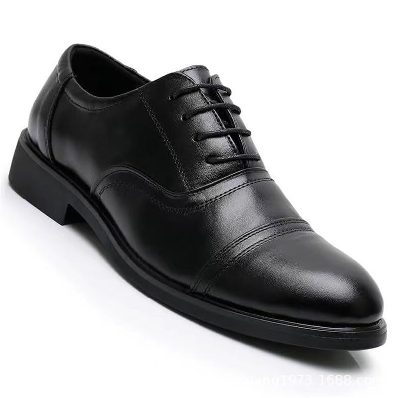 Casual Dress Shoes for Mens Formal Shoes for Men Lace Up Round Toe Vegan Leather Cap Toe Shoes Rubber Sole Resistant Non Slip Anti-Slip Prom2